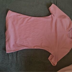Pink Fitted Polo T-Shirt with Short Sleeves